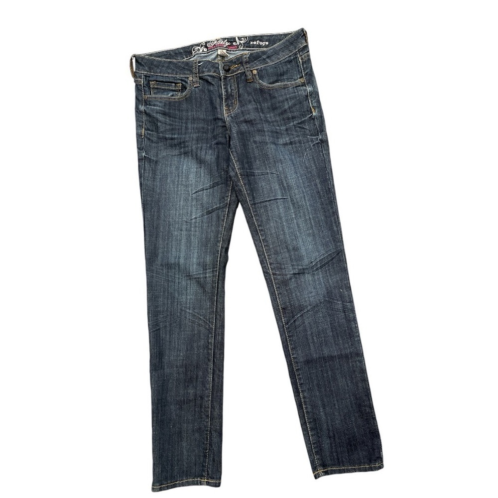 REFUGE SZ 8 blue stretch Flirty everyday skinny jeans low rise